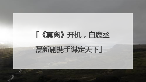 《莫离》开机，白鹿丞磊新剧携手谋定天下