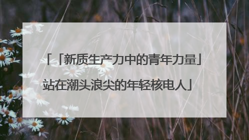「新质生产力中的青年力量」站在潮头浪尖的年轻核电人