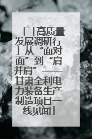 「高质量发展调研行」从“面对面”到“肩并肩”——甘肃全利电力装备生产制造项目一线见闻