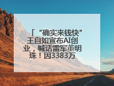 “确实来钱快”王自如宣布AI创业，喊话雷军董明珠！因3383万元案款仍被限消