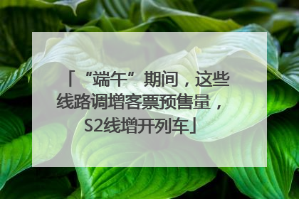 “端午”期间，这些线路调增客票预售量，S2线增开列车