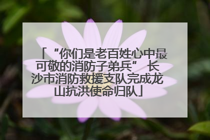“你们是老百姓心中最可敬的消防子弟兵” 长沙市消防救援支队完成龙山抗洪使命归队