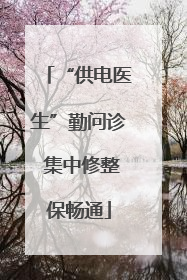 “供电医生”勤问诊 集中修整保畅通