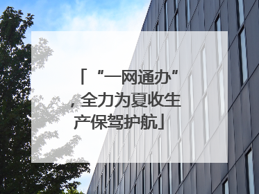 “一网通办”，全力为夏收生产保驾护航
