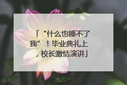 “什么也锤不了我”！毕业典礼上，校长激情演讲