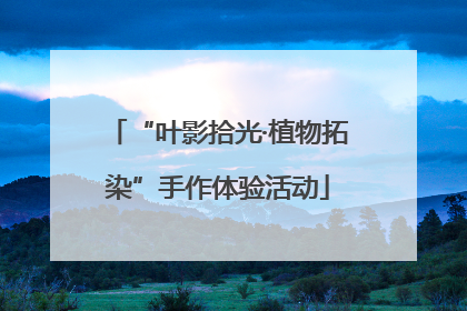 “叶影拾光·植物拓染”手作体验活动