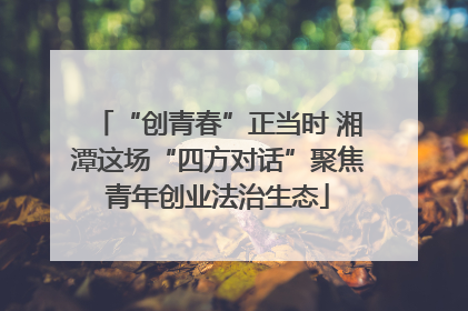 “创青春”正当时 湘潭这场“四方对话”聚焦青年创业法治生态