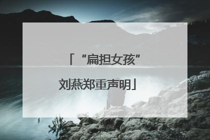 “扁担女孩”刘燕郑重声明