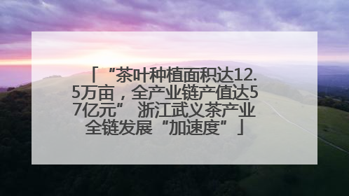 “茶叶种植面积达12.5万亩，全产业链产值达57亿元” 浙江武义茶产业全链发展“加速度”