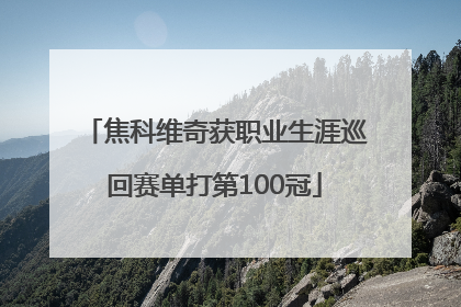 焦科维奇获职业生涯巡回赛单打第100冠