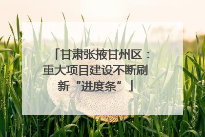 甘肃张掖甘州区：重大项目建设不断刷新“进度条”