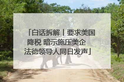 白话拆解丨要求美国降税 暗示施压美企 法德领导人同日发声