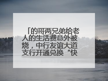 的哥两兄弟给老人的生活费意外被烧，中行友谊大道支行开通兑换“快车道”