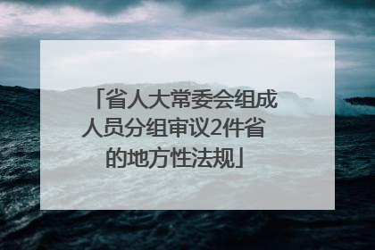 省人大常委会组成人员分组审议2件省的地方性法规