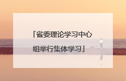 省委理论学习中心组举行集体学习