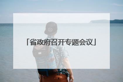 省政府召开专题会议