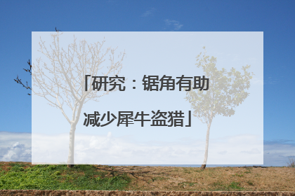研究：锯角有助减少犀牛盗猎