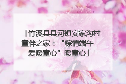 竹溪县县河镇安家沟村童伴之家：“粽情端午 爱暖童心”暖童心