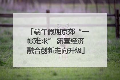 端午假期京郊“一帐难求” 露营经济融合创新走向升级