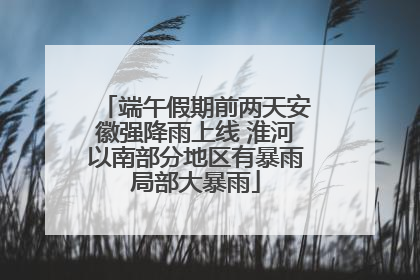 端午假期前两天安徽强降雨上线 淮河以南部分地区有暴雨局部大暴雨