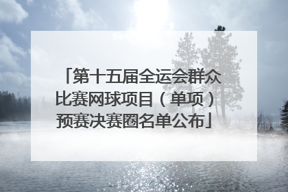 第十五届全运会群众比赛网球项目（单项）预赛决赛圈名单公布