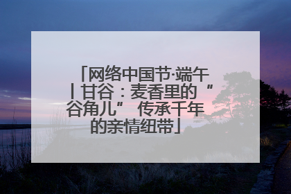 网络中国节·端午丨甘谷：麦香里的“谷角儿” 传承千年的亲情纽带