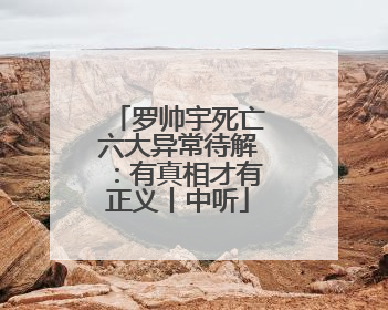 罗帅宇死亡六大异常待解:有真相才有正义丨中听