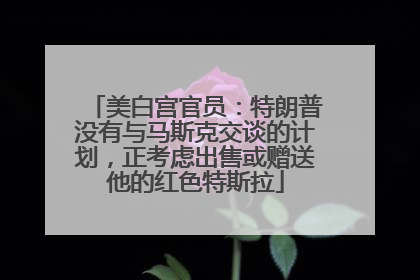 美白宫官员：特朗普没有与马斯克交谈的计划，正考虑出售或赠送他的红色特斯拉