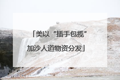美以“插手包揽”加沙人道物资分发