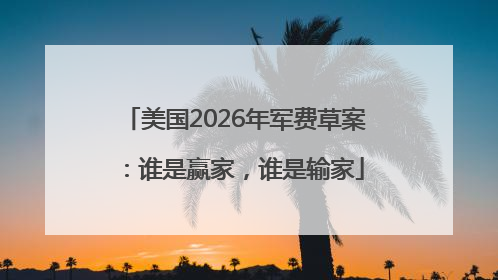 美国2026年军费草案：谁是赢家，谁是输家