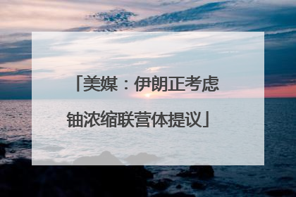 美媒：伊朗正考虑铀浓缩联营体提议