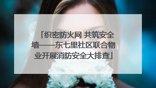 织密防火网 共筑安全墙——东七里社区联合物业开展消防安全大排查