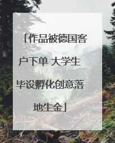 作品被德国客户下单 大学生毕设孵化创意落地生金