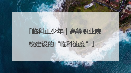 临科正少年｜高等职业院校建设的“临科速度”