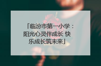 临汾市第一小学：阳光心灵伴成长 快乐成长筑未来