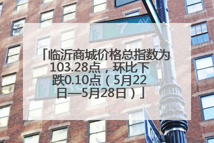 临沂商城价格总指数为103.28点，环比下跌0.10点（5月22日—5月28日）