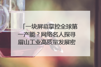 一块屏幕掌控全球第一产能？网络名人探寻眉山工业高质量发展密码｜网络名人四川行