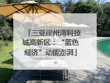 三亚崖州湾科技城高新区：“蓝色经济”动能澎湃