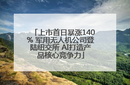 上市首日暴涨140% 军用无人机公司登陆纽交所 AI打造产品核心竞争力