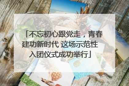 不忘初心跟党走，青春建功新时代 这场示范性入团仪式成功举行
