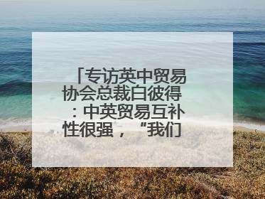 专访英中贸易协会总裁白彼得：中英贸易互补性很强，“我们没有歧视”