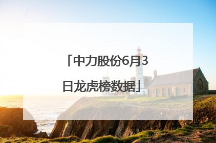 中力股份6月3日龙虎榜数据