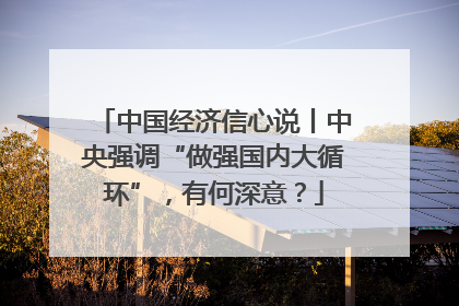 中国经济信心说丨中央强调“做强国内大循环”，有何深意？