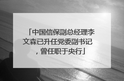 中国信保副总经理李文森已升任党委副书记，曾任职于央行