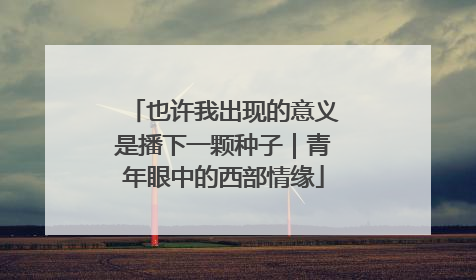 也许我出现的意义是播下一颗种子｜青年眼中的西部情缘
