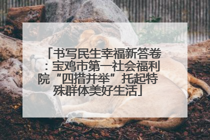 书写民生幸福新答卷：宝鸡市第一社会福利院“四措并举”托起特殊群体美好生活