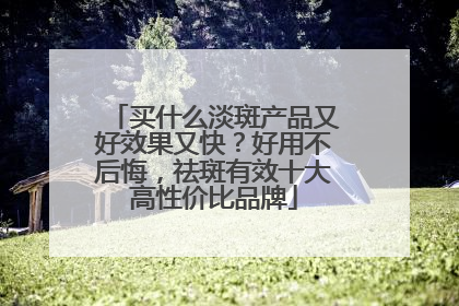 买什么淡斑产品又好效果又快？好用不后悔，祛斑有效十大高性价比品牌