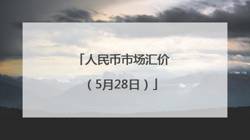 人民币市场汇价（5月28日）
