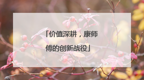 价值深耕，康师傅的创新战役