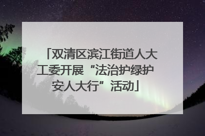 双清区滨江街道人大工委开展“法治护绿护安人大行”活动